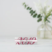 Elegante rode chique zilveren classic insert afstu contactkaartje (Staand voorkant)