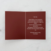 Elegante rode Confetti & afstudeerdoppen met foto Kaart (Binnen)