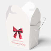 Elegante rode Coquette Bow Christmas Party Bedankdoosjes (Geopend)