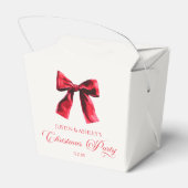 Elegante rode Coquette Bow Christmas Party Bedankdoosjes (Achterkant)