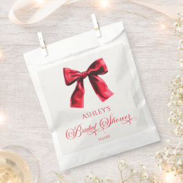 Elegante Rode Coquette Strik Bruiloftsborrel Bedankzakje