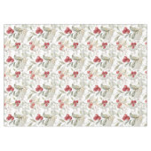 Elegante Rode Cranberry Botanische Takken Kerstmis Tafelkleed (Voorkant (Horizontaal))