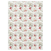 Elegante Rode Cranberry Botanische Takken Kerstmis Tafelkleed (Voorkant)