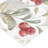 Elegante Rode Cranberry Botanische Takken Kerstmis Tafelkleed (Gekanteld)