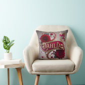 Elegante Rode Dahlia Bloem Kunst Kussen (Stoel)
