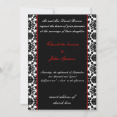 elegante rode damask bruiloft uitnodiging (Voorkant)