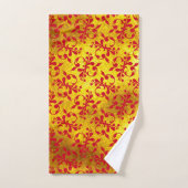 Elegante rode damast en gouden textuur bad handdoek (Handdoek)