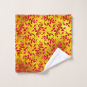 Elegante rode damast en gouden textuur bad handdoek (Wasdoekje)