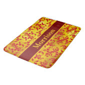 Elegante rode damast en gouden textuur badmat (Gekanteld)