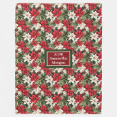 Elegante rode deken gepersonaliseerde kerstkrans (Voorkant)