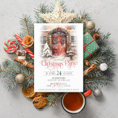 Elegante  Rode Deur Vrolijk Kerstfeest Kaart
