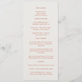 Elegante rode & donkerzwarte blauwe bruiloft menu (Achterkant)