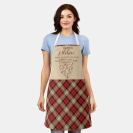 Elegante rode en beige tartan geruite Nana's Kitch Schort