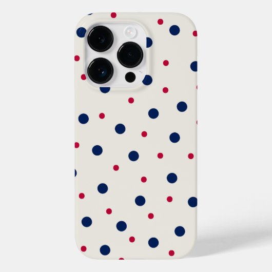 Elegante rode en blauwe polka stippen Case-Mate iPhone case (Achterkant)