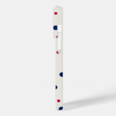 Elegante rode en blauwe polka stippen Case-Mate iPhone case (Achterkant / Links)