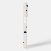 Elegante rode en blauwe polka stippen Case-Mate iPhone case (Achterkant / Rechts)