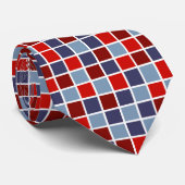 Elegante rode en blauwe ruitenpatroon stropdas (Opgerold)
