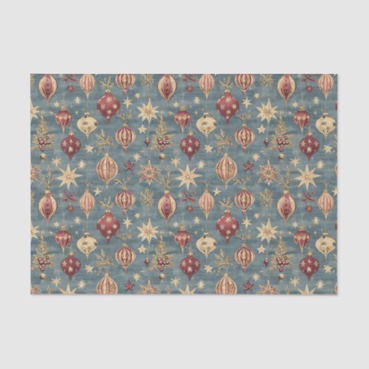 Elegante rode en crème kerstversieringen tissuepapier (Voorkant)