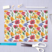 Elegante rode en gele papaverbloemen, korenbloemen tissuepapier (Craft)