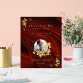 Elegante rode en gouden bruiloft gepersonaliseerd acryl bord (Huwelijk)