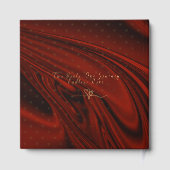 Elegante rode en gouden bruiloft gepersonaliseerd gastenboek (Achterkant)