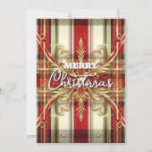 Elegante rode en gouden feestelijke ruit feestdagenkaart (Voorkant)