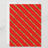 Elegante rode en gouden glitter strepen kerstfeest kaart (Achterkant)