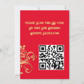 Elegante Rode en Gouden Huwelijksdouane QR Code Kaart (Achterkant)