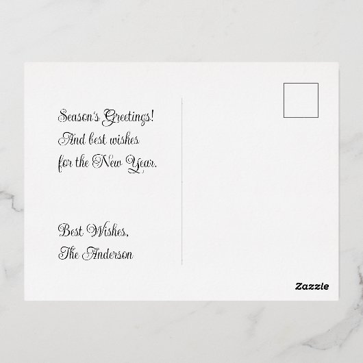 Elegante rode en gouden kerstboom goud folie feestdagen briefkaart (Achterkant)