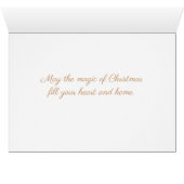 Elegante rode en gouden kerstboom kerst Kaart (Binenzijde Horizontaal (Onderkant))