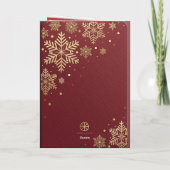 Elegante rode en gouden kerstkaart kaart (Achterkant)