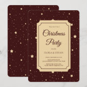 Elegante rode en gouden Sterrennacht kerst Kaart (Voorkant / Achterkant)