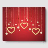 Elegante rode en gouden thema bruiloft gastenboek (Achterkant)