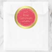 Elegante rode en goudkleurige sojakaarsen Verpakki Ronde Sticker (Tas)