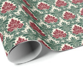 Elegante rode en groene Damask vakantie Cadeaupapier (Rol Hoek)