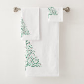 Elegante rode en groene kalligrafie kerstboom bad handdoek (Insitu)
