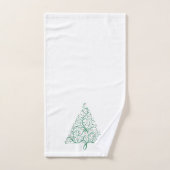 Elegante rode en groene kalligrafie kerstboom bad handdoek (Handdoek)