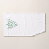 Elegante rode en groene kalligrafie kerstboom bad handdoek (Handdoek)