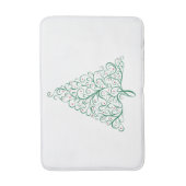 Elegante rode en groene kalligrafie kerstboom badmat (Voorkant Verticaal)