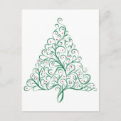 Elegante rode en groene kalligrafie kerstboom briefkaart (Voorkant)