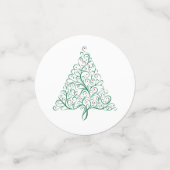 Elegante rode en groene kalligrafie kerstboom confetti (Kleine voorkant)