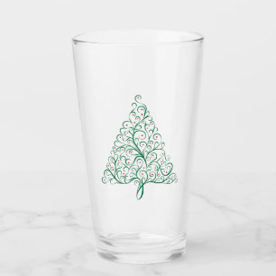 Elegante rode en groene kalligrafie kerstboom glas