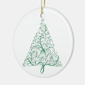 Elegante rode en groene kalligrafie kerstboom keramisch ornament (Links)