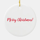 Elegante rode en groene kalligrafie kerstboom keramisch ornament (Achterkant)