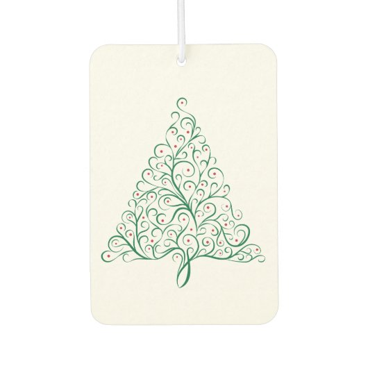 Elegante rode en groene kalligrafie kerstboom luchtverfrisser (Voorkant)