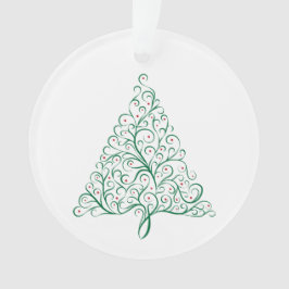 Elegante rode en groene kalligrafie kerstboom ornament