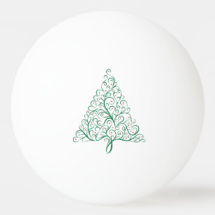 Elegante rode en groene kalligrafie kerstboom pingpongbal