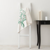 Elegante rode en groene kalligrafie kerstboom sherpa deken (In situ)