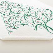 Elegante rode en groene kalligrafie kerstboom sherpa deken (3/4)