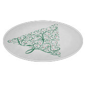 Elegante rode en groene kalligrafie kerstboom snijplank (Hoek)